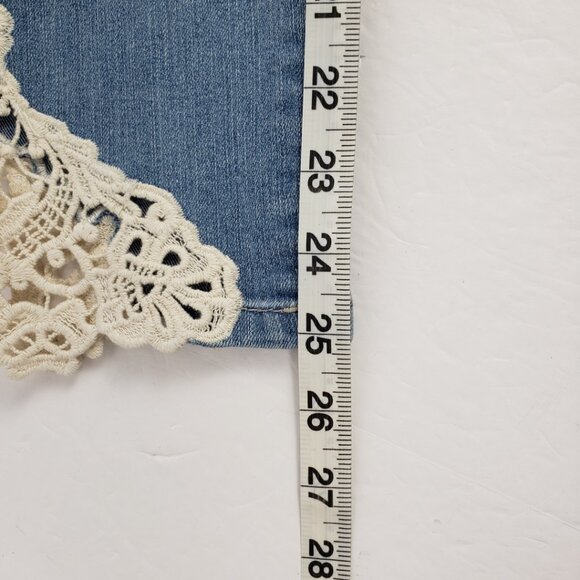 NYDJ 2P Lift Tuck Crochet Hem All Over Stretch Womens Doilie Ankle Jeans Pants - Picture 15 of 16